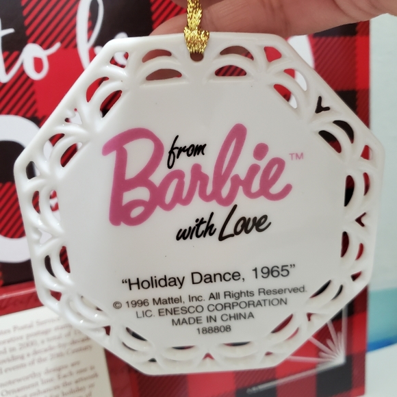 Two Vintage Barbie Christmas Ornaments Hallmark and Enesco 1996 1999 vintage - Picture 5 of 6